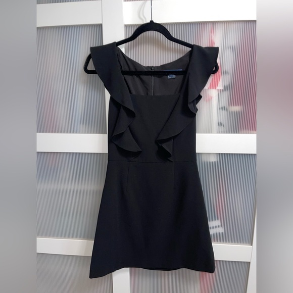 French Connection Dresses & Skirts - Women’s French Connection XXS/2 Black Whisper Ruffle Strap Minidress